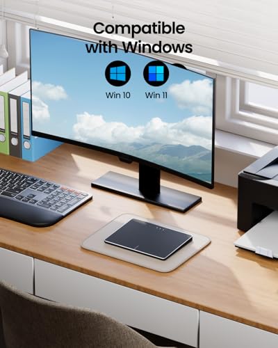 ProtoArc T1 Plus Bluetooth Trackpad for Win 11/10, Black | Large 6.4" touch surface, supports 3-device switching via Bluetooth. No USB receiver needed. Rechargeable and Multi-Gesture. - color: Black