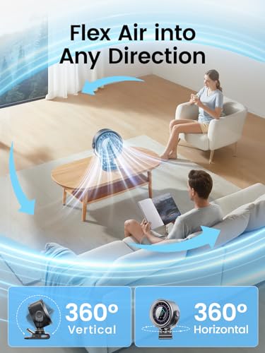 Clip on Fan, Rechargeable USB Fan with Sturdy Clamp, LED Display, 100 Speeds, 3000mAh Battery, 360° Rotation, 5.5 Inch Portable Fan for Stroller Bed Camping Treadmill Car Black - color: Black