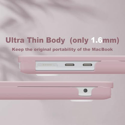 CISSOOK Compatible with MacBook Air 13 inch Case A3449 A3240 A3113 A2681 | 2026 2025 2024 2023 2022, 5in1 Set Hard Shell Case Keyboard Cover for MacBook Air 13.6 inch M2 M3 M4 M5, Baby Pink - color: Air13.6inch-Baby Pink