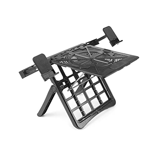 Laptop Stand Aluminum Cooling Bracket with Built-in Foldable Phone Holders Multi-Angle Adjustable Notebook