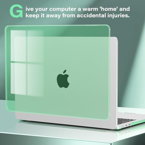CISSOOK Compatible with MacBook Air 13 inch Case 2026 2025 2024 2023 2022 | A3449 A3240 A3113 A2681, 5in1 Set Hard Shell Case Keyboard Cover for MacBook Air 13.6 inch M2 M3 M4 M5, Clear Green - color: Air13.6inch-Crystal Green