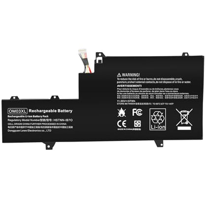 Futurebatt OM03XL HSTNN-IB7O 863167-171 Battery Compatible with HP EliteBook x360 1030 G2 Series Notebook for HP OM03XL 3057XL 863167-1B1 863167-171 863280-855 HSN-I04C HSTNN-IB70 HSTNN-IB7O - size: OM03XL 12.76*6.57*0.73 in