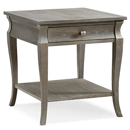 Leick Home 11607-GW Luna One Drawer Side Table and Shelf, Gray Wash - color: Grey
