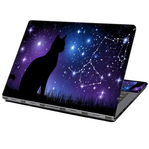 Laptop Skin Sticker Decal 12" 13" 13.3" 14" 15" 15.6",Waterproof Scratch Resistant Vinyl,Reusable Easy to Apply,for MacBook HP Dell Notebooks Netbooks Laptop,2 Wrist Pads,Cute Cat Glitter - color: Cute Cat Glitter