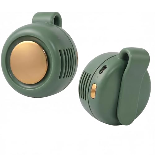 Clip on Fan for Shirt, Clip-On Fans For Shirt, Adjustable Small Whirlwind Fans For Waist, For Outdoor & Travel & Office,Gift (Green) - color: Green