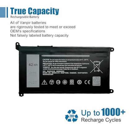 42Wh JPFMR Laptop Battery Replacement for Dell Chromebook 3100 3400 2-in-1 | Compatible with Dell Chromebook 5488 5493 5593, Replaces 16DPH 65N6H 7T0D3 07GDY 7MT0R DN33X RDNP5, 11.4V 3500mAh Battery - size: 7.58*4.10*0.26 inch JPFMR