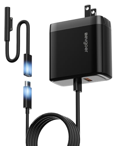 65W Surface Pro Charger,Microsoft Windows Surface Charger for Surface Pro 3/4/5/6/7/8/9/10/X/11/12 Power Adapter,Compatible for Both Microsoft Surface Book/Laptop/Tablet,Support 44W 36W - color: Black