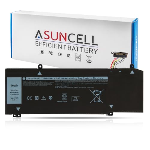 ASUNCELL 1F22N Laptop Battery 15.2V 60Wh 3750mAh 4-Cell Compatible with Dell Alienware M15 M17 R1 G7 7590 7790 G5 5590-D2783W D2743B D2865B D2863W D2842W D2843W Series Notebook 0JJPFK 08622M XRGXX - size: 1F22N 9.76 * 5.04 * 0.67 in
