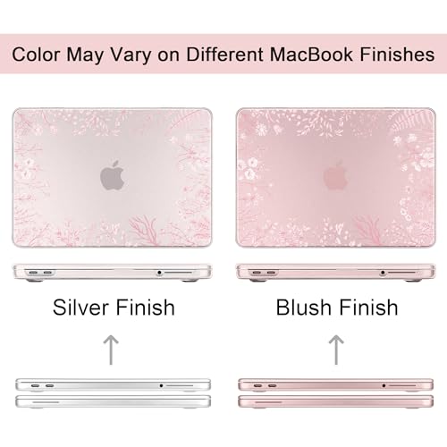 for MacBook Neo 13 inch Case 2026 (Model A3404), Artistic Flower Pattern Ultra Slim Frosted Matte Hard Shell, Anti-Scratch & Fingerprint Resistant Cover - Blush Wild Flowers - color: Blush Wild Flowers