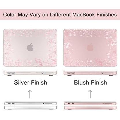 for MacBook Neo 13 inch Case 2026 (Model A3404), Artistic Flower Pattern Ultra Slim Frosted Matte Hard Shell, Anti-Scratch & Fingerprint Resistant Cover - Blush Wild Flowers - color: Blush Wild Flowers
