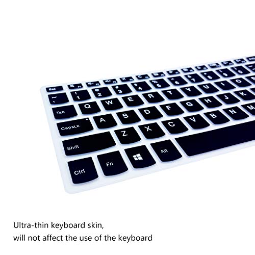 2 Pack Keyboard Cover for Lenovo IdeaPad 3 15.6" & 17.3" & ThinkBook 15 & IdeaPad 320 330 17.3" Keyboard Skin - color: Black+Clear