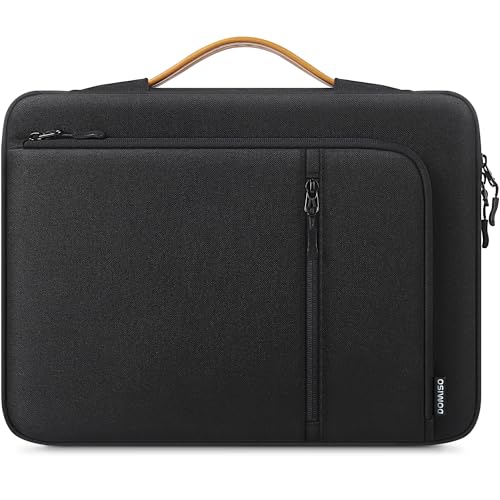 DOMISO 14 Inch Laptop Sleeve – Waterproof & Shockproof Case with Sturdy Handle, Ultra-Slim Protective Cover for MacBook Pro 14 (M3/Max), Dell XPS 14, HP Spectre, ASUS ZenBook 14, Black - color: Black, size: 14 inch