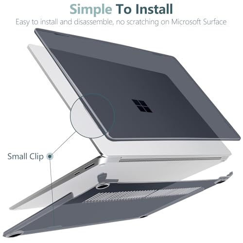 Crystal Clear Case for 15" Microsoft Surface Laptop 8 2026 for Business,Surface Laptop 2024 2025 (7th Edition), Lightweight Ultra-Slim Shell with Keyboard Cover, OTG Adapter, Black - color: Black