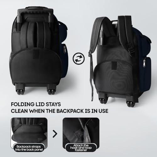 20" 2-in-1,Wheeled Travel Luggage Bag w/Telescopic Handle | Rolling Travel Luggage w/2 Wheels,Trolley Suitcase,Spacious Storage Design,2560-20''-Blue - color: JH-2560-Blue-20