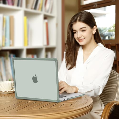 MOSISO Compatible with MacBook Air 15 inch Case M5 2026 M4 M3 M2 2025-2023 | A3448 A3241 A3114 A2941,Anti-Cracking,Heavy Duty Shock-Absorbing Hard Shell Case with TPU Bumper&Keyboard Cover,Emerald Green - color: Emerald Green