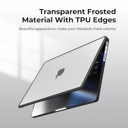 BlueSwan Anti-Cracking Case for MacBook Pro 16 inch M5-M1 Pro/Max 2026-2021 | Anti-Scratch Protective Hard Case, Soft TPU Bumper, Drop Protection, Sturdy and Durable, Business & Travel, Frosted Clear - color: Frosted Clear, size: Pro 16-inch (2026-2021)