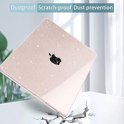 May Chen Case for MacBook Air 13/13.6-inch (M5/M4/M3/M2, 2022-2026 Models A3449 A3240 A3113 A2681), Lightweight | Closes Seamlessly | Ideal for Work Hard Shell Case, Sakura Pink Glitter - color: Sakura Pink Glitter