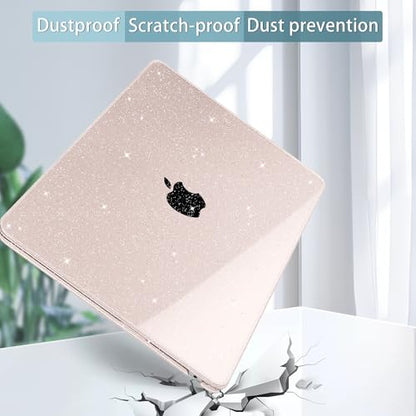 May Chen Case for MacBook Air 13/13.6-inch (M5/M4/M3/M2, 2022-2026 Models A3449 A3240 A3113 A2681), Lightweight | Closes Seamlessly | Ideal for Work Hard Shell Case, Sakura Pink Glitter - color: Sakura Pink Glitter