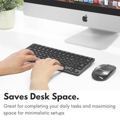 Macally Compact Backlit Bluetooth Keyboard for Mac – Space-Saving, Rechargeable Multi-Device Compatible Apple Wireless Keyboard for MacBook Pro/Air, iMac, Mac mini - color: Space Gray