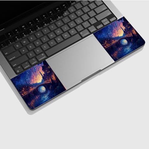Universal Laptop Skin Sticker with 2 Wrist Pad Skins, Waterproof Scratch Resistant Vinyl Laptop Cover Decal, Cut to Fit for 11–15.6 Inch MacBook HP Dell Lenovo, Fantasy City - color: Fantasy City