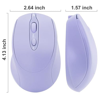 Bluetooth Mouse,Rechargeable Wireless for Laptop/iPad/MacBook Pro/Air, Silent Mouse Portable Slim for Surface Pro/PC/Lenovo/Samsung Tablet (Purple) - color: Purple