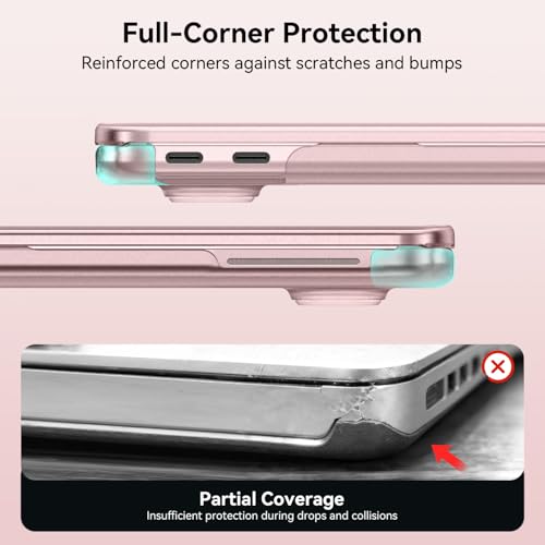 EooCoo for MacBook Neo Case 13 inch 2026 Model A3404, 100% Match Official Color, Anti-Fingerprint & Scratch & Crack, Sturdy Protective Hard Shell Cover Laptop Accessories, Blush Clear - color: Blush Clear