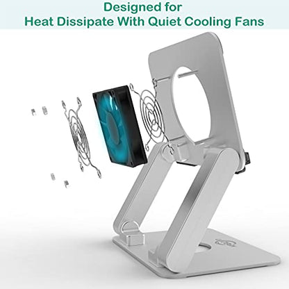 Surface Pro Tablet Stand with Quiet Cooling Fan for Microsoft Surface & iPad Pro/Air/Mini,Samsung Galaxy,Up to 13'' Tablets - color: Silver