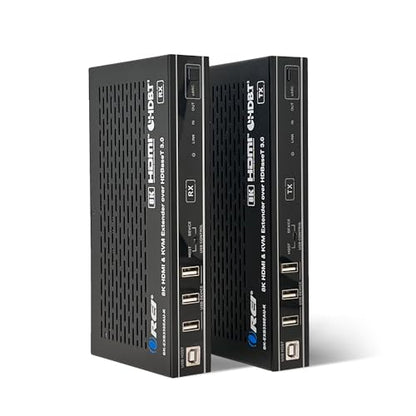 OREI 8K HDBaseT 3.0 HDMI KVM Extender, Loop Out, USB 2.0 RS-232 PoC HDR10+ | 4K 120Hz HDMI Extender, 4K 120Hz HDMI Over Ethernet, eARC/ARC, 40Gbps FRL, Dolby Vision, VRR, ALLM - size: 8K w/ eARC, LAN, KVM