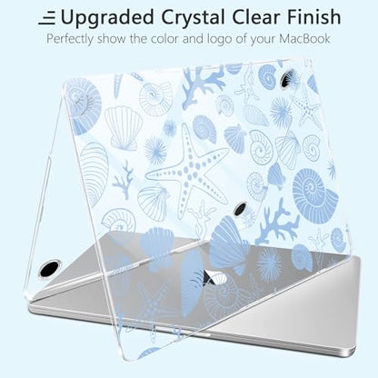 for New MacBook Pro 14 inch Case 2026 2025 M5 2024 M4 2023 Release– Aesthetic Cute Design Ultra Thin Clear Laptop Shell 6-in-1 Bundle with TPU Keyboard Cover & OTG Adapters, Shell - color: Shells and Conches