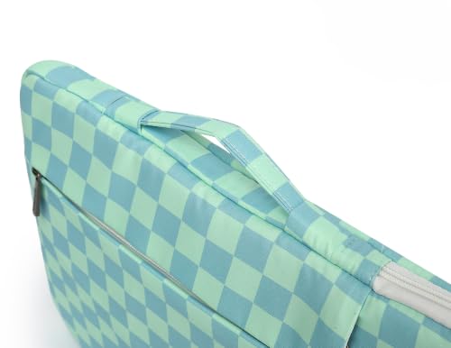 360 Degree Protective Laptop Sleeve with Multi-Pockets (Mint Blue Checkered, 12.5 inch-13.5 inch) - color: Mint Blue Checkered, size: 12.5 inch-13.5 inch