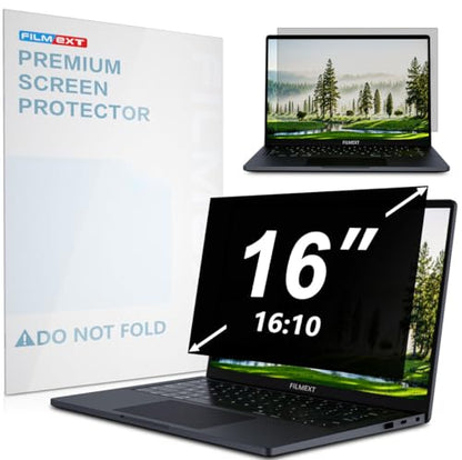 16 Inch Laptop Privacy Screen, 16:10 Aspect Ratio | Compatible with Lenovo Hp Dell Acer Asus Envy Xps, Removable Anti-Blue Light Glare Anti Spy Laptop Screen Privacy Filter
