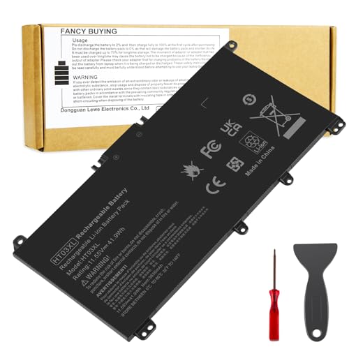 HT03XL Battery for HP Pavilion 15-cs0xxx 15-cs1065cl 15-da012dx 14-dk1013dx 15-cu1xxx 17-by0xxx 15-CS0053CL 15-dw0043dx 15t-dw100 15z-cw100 17-by1053dx 15-DA0033WM 14-CE0034TX 14-CE0064ST 14-CE1056WM - size: 7.32*3.54*0.24inch HT03XL