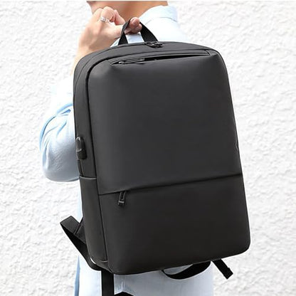 Business Travel Laptop Backpack, Large Water Resistant Travel Backpack | with USB Charging Port, Lightweight Commuter Computer Casual Daypack with Trolley Sleeve for Men Women - color: Black