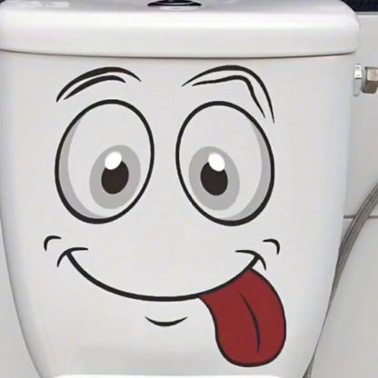 8Pcs Funny Trash Can Stickers, 4 Sheets Cartoon Face Decals, Self-Adhesive Waterproof Decorative Stickers for Trash Can, Toilet and Refrigerator