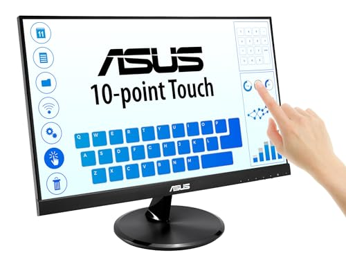 ASUS VT229H 21.5" Monitor 1080P IPS 10-Point Touch Eye Care with HDMI VGA, Black - style: 22" Touch