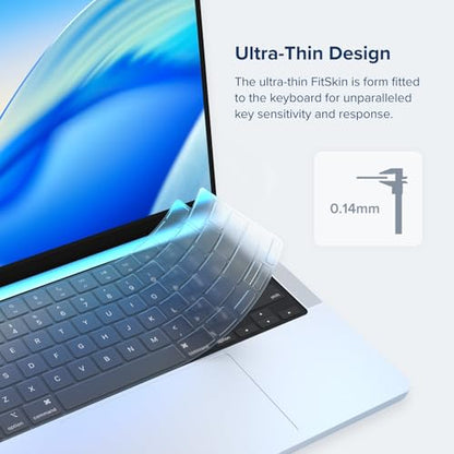 JCPal Ultra Thin Clear Keyboard Protector for MacBook Pro/Air/Neo | Ultra-thin, Transparent, Spill/Dust Protection, US Layout; Fits MacBook Pro 14 & 16 inch M1-M5, Air 13 & 15 inch M2-M5 & Neo