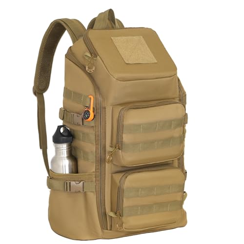 kokkoya 40L Tactical Backpack with Laptop Compartment Molle Slim Bag Men - color: Khaki