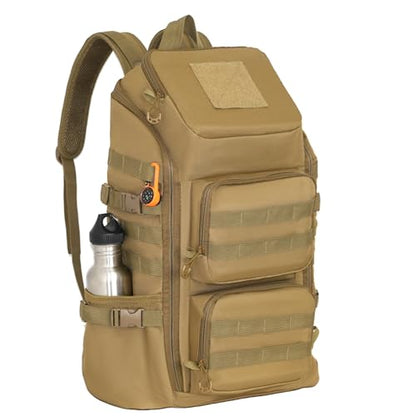 kokkoya 40L Tactical Backpack with Laptop Compartment Molle Slim Bag Men - color: Khaki