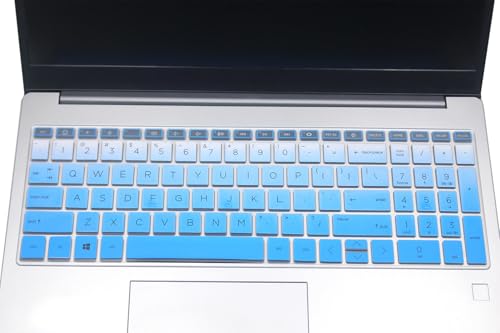 Keyboard Skin Cover Compatible for 2024 2023 2022 HP 15.6" Laptop 15t 15z 15-fc 15-fd Series 15z-fc000 15t-fd000, HP Pavilion 15 15-eg/eh/er 15t-eg200/eg300 15z-eh300 Series 15-fc0093dx (Ombre Blue) - color: Ombre Blue