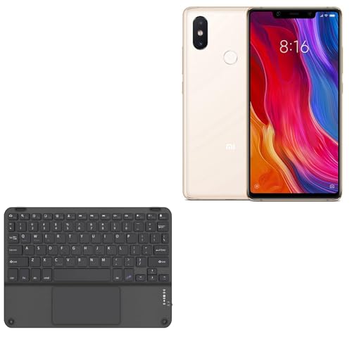 BoxWave Keyboard Compatible with Xiaomi Mi 8 SE - SlimKeys Bluetooth Keyboard with Trackpad, Portable Slim TouchPad - Jet Black