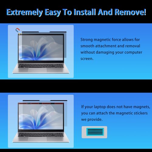 Magnetic Privacy Screen 13.3" 16:10 for Laptops - 2-Sided Removable Anti-Peeping/Anti-Glare, Blue Light Block, UV Protect, Reduce Strain, Fits Chromebook/Lenovo/HP/Dell/Acer/ASUS/XPS - size: 13.3inch 16:10