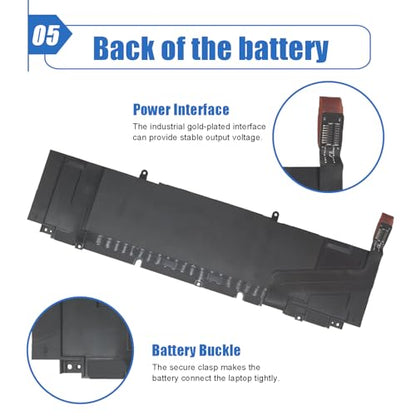 97Wh XG4K6 Laptop Battery Compatible with Dell XPS 17 9700 9710 9720 9730 Precision 5750 5760 5770 Series P92F P92F001 P92F002 P92F003 KRDHV 01RR3 F8CPG OF8CPG 0YY3V 5XJ6R KVPMY 11.4V - size: 12.92*3.16*0.35 inch XG4K6
