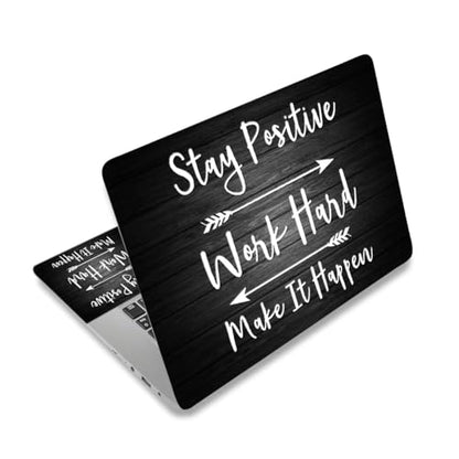 AIMSA Laptop Notebook Skin Sticker Decal, 12/13/13.3/14/15/15.4/15.6 inch Laptop Universal Cover, Scratch Resistant Art Decal Protector, Stay Positive Black - color: Stay Positive Black