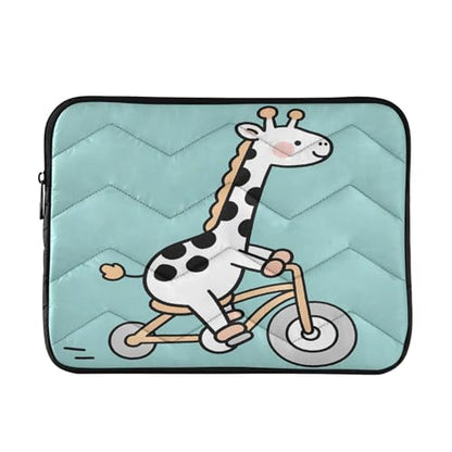 Sweet Giraffe Bike Padded Laptop Sleeve Case 13 Inch Soft Quilted Laptop Bag Waterproof Computer Sleeves - color: Sweet Giraffe Bike, size: Medium
