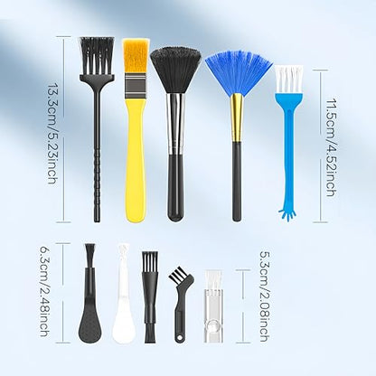 Keyboard Cleaning Kit 3-in-1, 10-Piece Handheld Dust Remover with Soft Brushes for Electronics, Office and Home, Colorful - color: Colorful