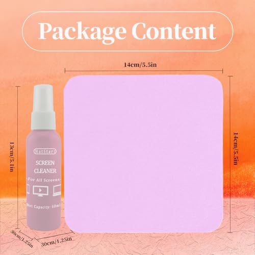 4-Pack Screen Cleaner Spray and 2 Pcs Microfiber Cloth Kit - for LCD, Laptop, PC, MacBook, iPhone, iPad, Computer Monitor, TV, Phone, Tablet, Touchscreen, Eyeglass Lens, and Car Display - color: Pink Blue Green Purple