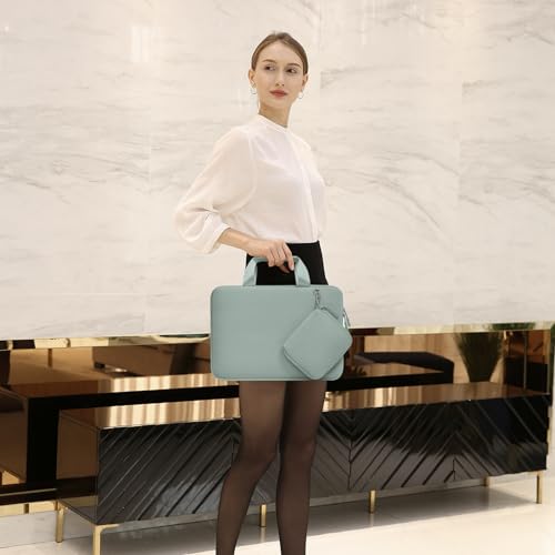 MOSISO Laptop Case 16 inch, 15-15.6 inch Laptop Sleeve Carry Computer Bag | Compatible with MacBook Pro 16, HP Acer Dell Lenovo ASUS, Neoprene Bag with Handle&Detachable Small Case, Antique Green - color: Antique Green, size: 16 inch