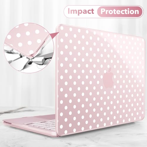 May Chen Compatible with MacBook Neo 13 inch Case 2026 Model A3404, Plastic Hard Shell,Keyboard Cover,Screen Protector,Dust Plug, for MacBook Neo 13" with A18 Pro Chip, Blush Polka dot - color: Blush Polka dot