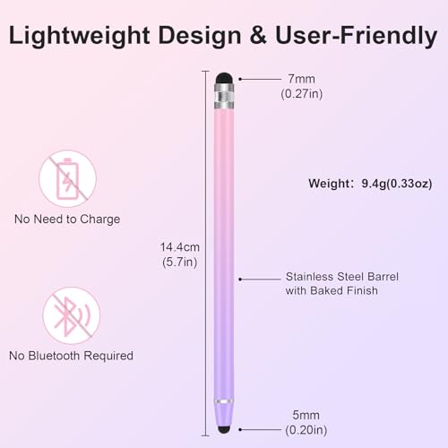 LIBERRWAY 7Pcs Stylus Pens, 2 in 1 Stylus for iPads, iPhones, Android Tablets, Samsung All Universal Touchscreen Devices - style: 7 Pack