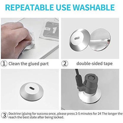 Adhesive Security Plate with Slot for Cables to Laptops, Tablets, Monitors and Other Devices (Silver)